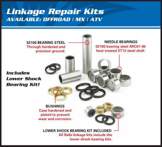 All Balls 27-1112 Linkage Bearing Kit for Honda XR650R 00-07