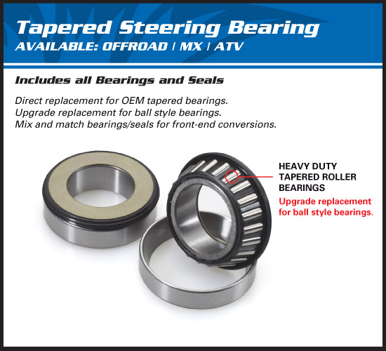 All Balls Steering Stem Tapered Roller Bearing and Seal Kit 22-1020 